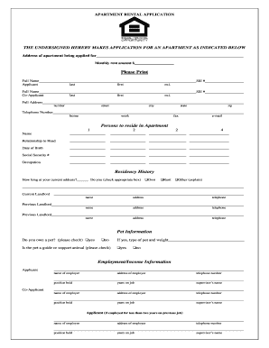 Apartment Rental Application