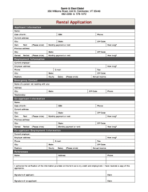 Rental Application Form