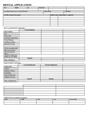 Rental Application Form