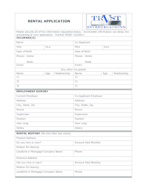 Rental Application Form