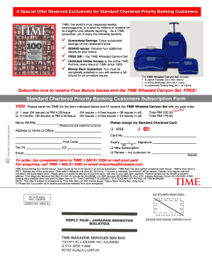 Standard Chartered TIME Subscription Form