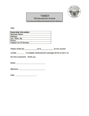 TIMBER Reimbursement Invoice