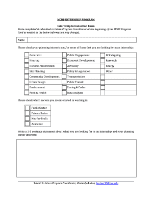 Offer letter format pdf - MCRP INTERNSHIP PROGRAM Internship Introduction Form MCRP