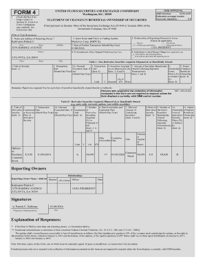 Form 4 Statement of Changes in Beneficial Ownership