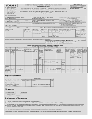 Form 4 Statement of Changes in Beneficial Ownership
