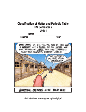 Classification of Matter Worksheet
