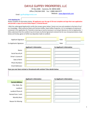 Rental Application Form