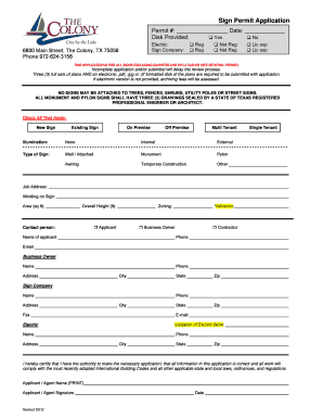 Texas Sign Permit Application