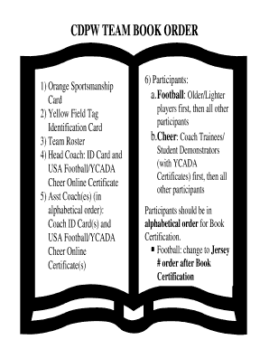 Team Book Order Form