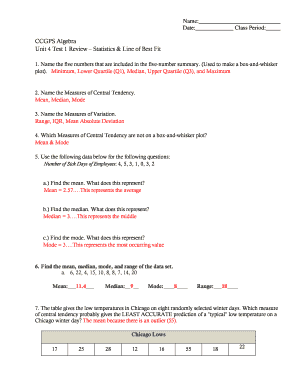Algebra Unit 4 Test 1 Review