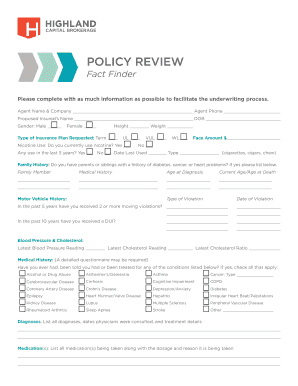 Insurance Policy Review Fact Finder