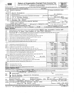 Form 990 (2011) Earth Economics