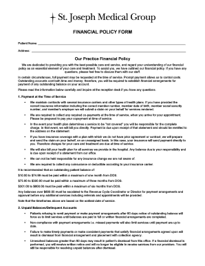 Healthcare Financial Policy Form