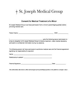 Consent for Medical Treatment of a Minor