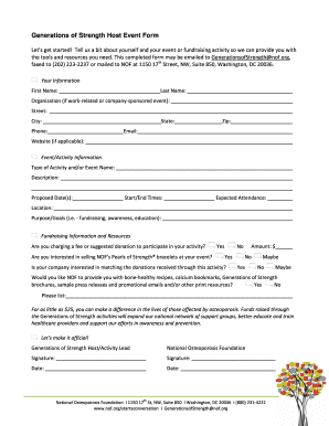 Generations of Strength Host Event Form