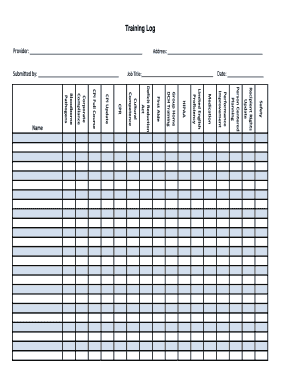Training Log Form