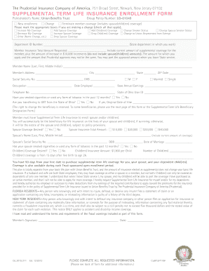 Supplemental Term Life Insurance Enrollment Form