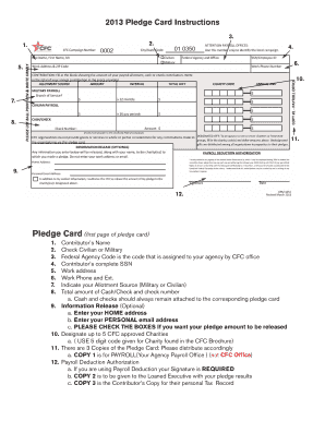 Combined Federal Campaign Pledge Card