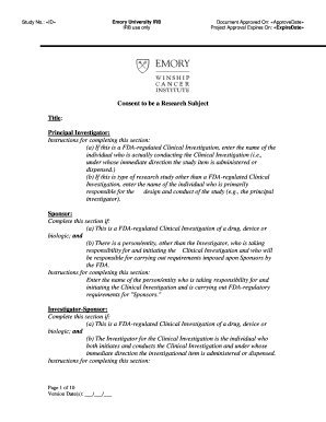 Emory University IRB Consent Form