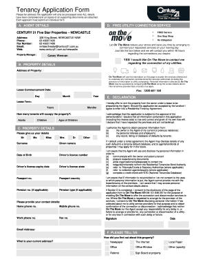 Newcastle Tenancy Application Form