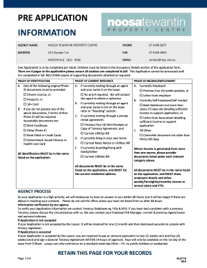 Queensland Tenancy Application Form
