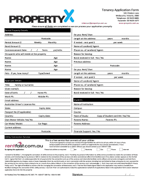 Australian Tenancy Application Form