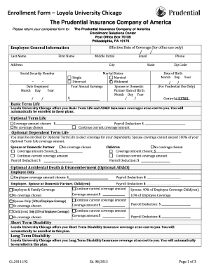 Loyola University Chicago Enrollment Form