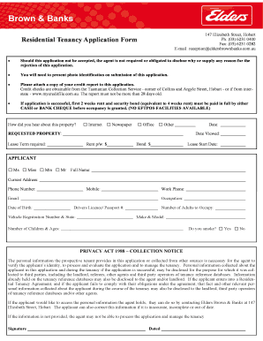 Residential Tenancy Application Form
