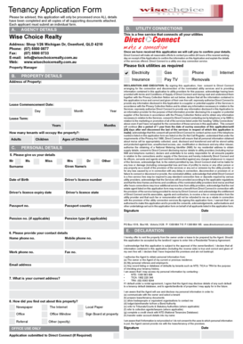 Tenancy Application Form