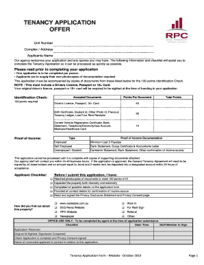 Australian Tenancy Application Form