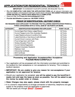 Residential Tenancy Application Form