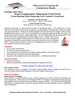 Emerging Leader Series Branch Transformation Balancing