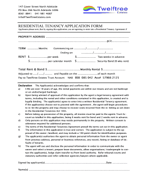 Residential Tenancy Application Form
