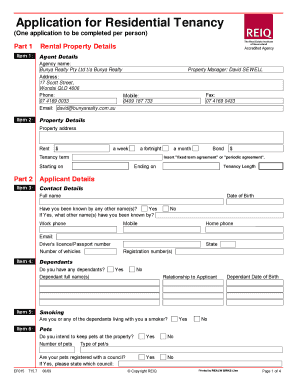 Queensland Residential Tenancy Application