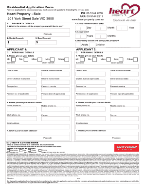 Residential Rental Application Form