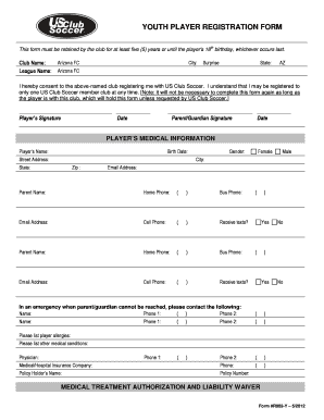 Youth Player Registration Form