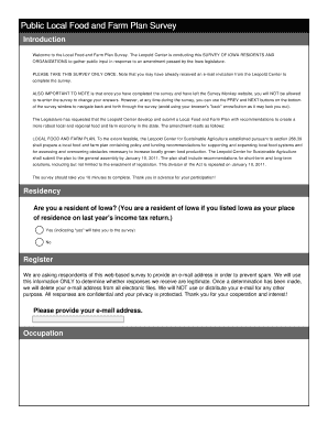 Iowa Local Food and Farm Plan Survey