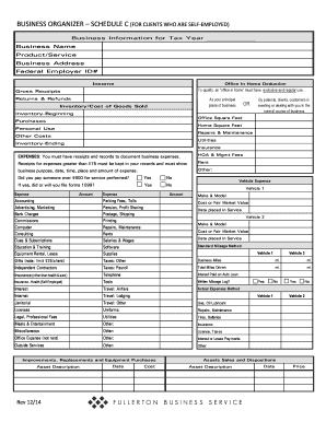 Schedule C Business Organizer