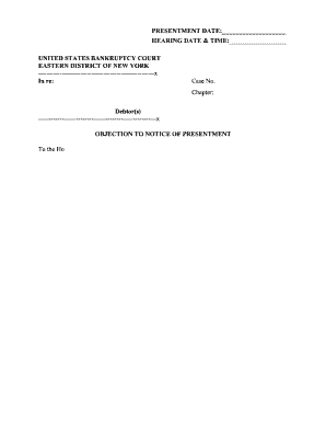 Objection to Notice of Presentment