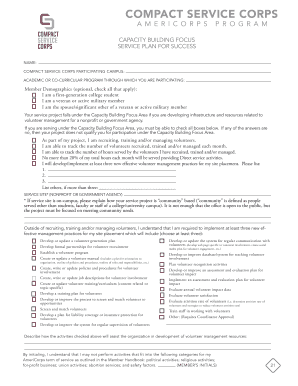 Compact Service Corps Service Plan for Success