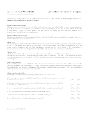 Notification of Injury Form