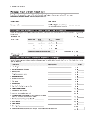 Mortgage Proof of Claim Attachment