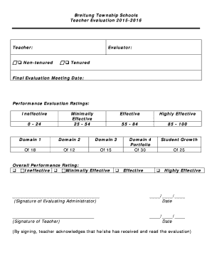 Teacher Evaluation Form