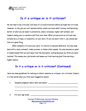 Workplace Critique vs Criticism Guide