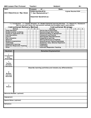 AMS Lesson Plan Protocol