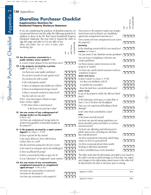 Shoreline Purchaser Checklist