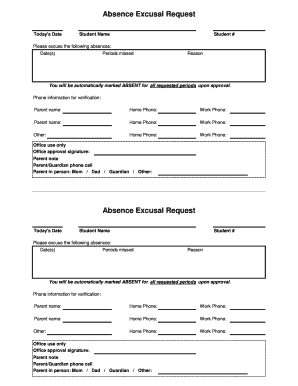 Absence Excusal Request Form