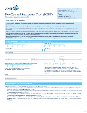 New Zealand Retirement Trust Investment Switch Form