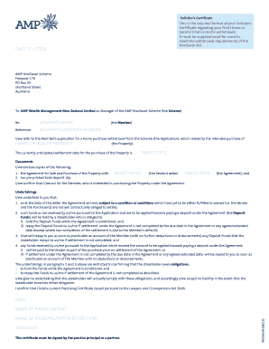 Solicitor's Certificate for KiwiSaver Home Withdrawal