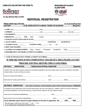 Medical/Dental Accident Claim Form